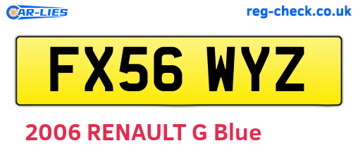 FX56WYZ are the vehicle registration plates.