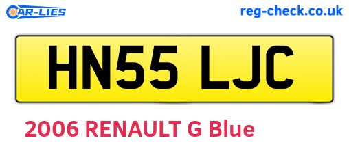 HN55LJC are the vehicle registration plates.