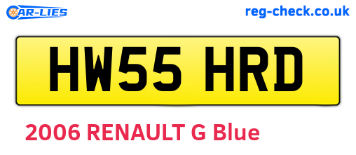 HW55HRD are the vehicle registration plates.