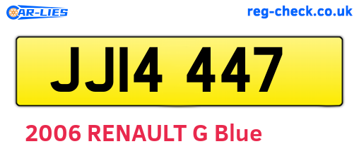 JJI4447 are the vehicle registration plates.