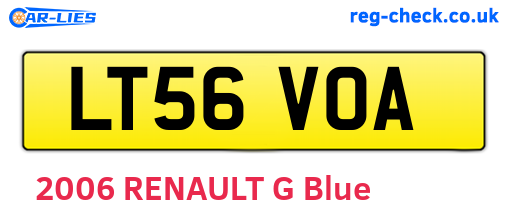 LT56VOA are the vehicle registration plates.