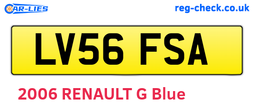 LV56FSA are the vehicle registration plates.