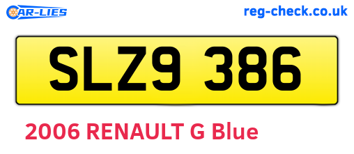 SLZ9386 are the vehicle registration plates.