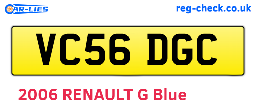 VC56DGC are the vehicle registration plates.