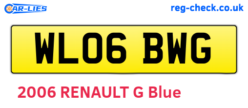 WL06BWG are the vehicle registration plates.