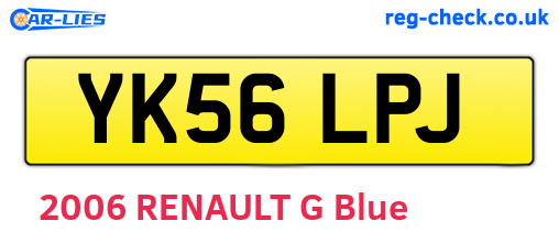 YK56LPJ are the vehicle registration plates.