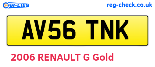 AV56TNK are the vehicle registration plates.