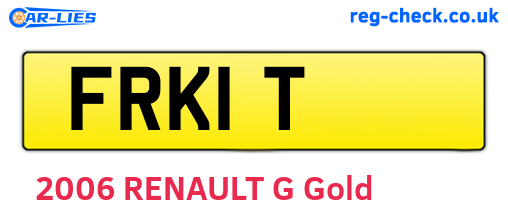 FRK1T are the vehicle registration plates.