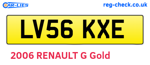 LV56KXE are the vehicle registration plates.