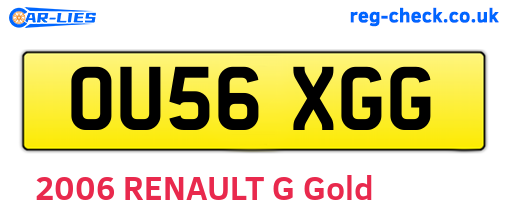OU56XGG are the vehicle registration plates.