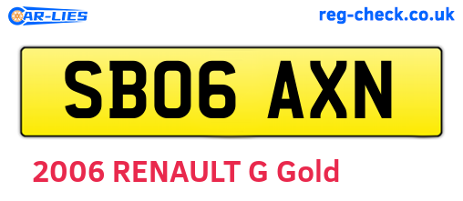 SB06AXN are the vehicle registration plates.