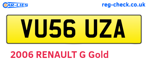 VU56UZA are the vehicle registration plates.