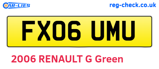FX06UMU are the vehicle registration plates.