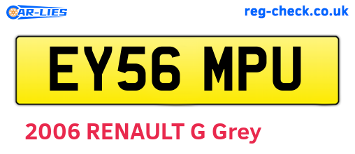 EY56MPU are the vehicle registration plates.