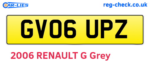 GV06UPZ are the vehicle registration plates.