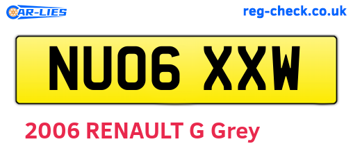 NU06XXW are the vehicle registration plates.