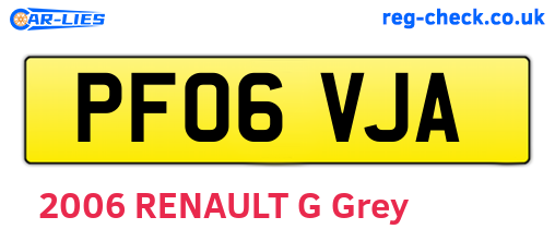 PF06VJA are the vehicle registration plates.