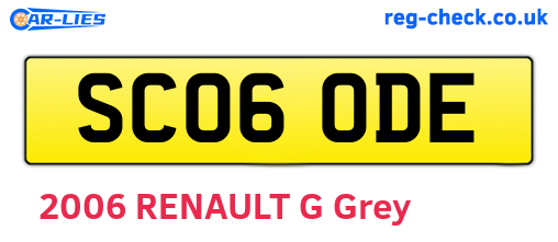 SC06ODE are the vehicle registration plates.