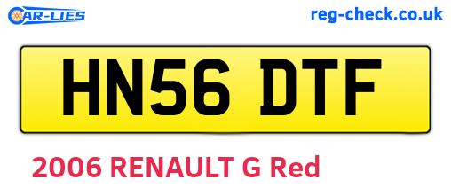 HN56DTF are the vehicle registration plates.