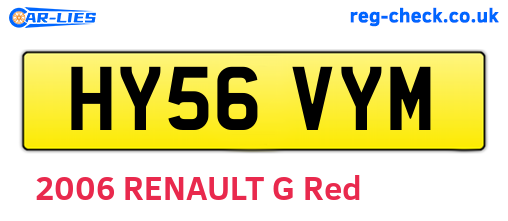 HY56VYM are the vehicle registration plates.