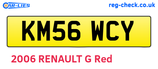 KM56WCY are the vehicle registration plates.