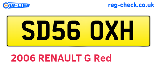 SD56OXH are the vehicle registration plates.