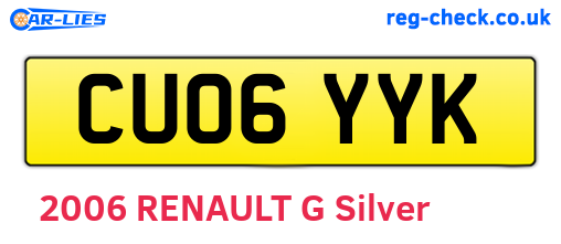 CU06YYK are the vehicle registration plates.