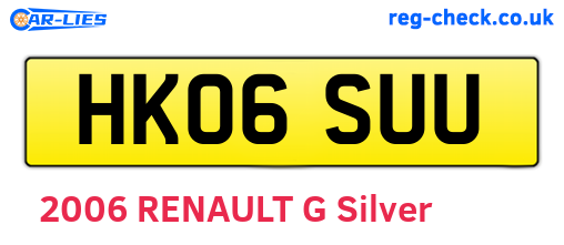 HK06SUU are the vehicle registration plates.