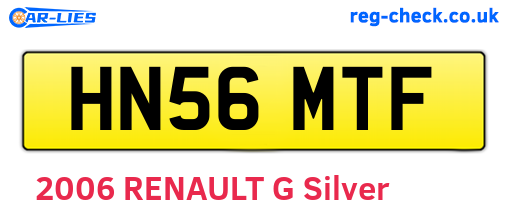 HN56MTF are the vehicle registration plates.