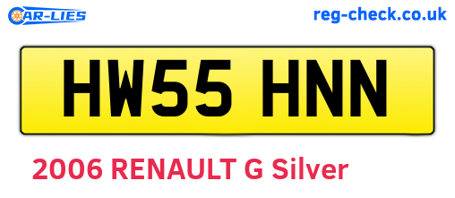 HW55HNN are the vehicle registration plates.