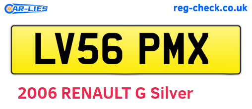 LV56PMX are the vehicle registration plates.