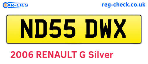 ND55DWX are the vehicle registration plates.