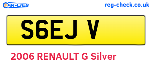S6EJV are the vehicle registration plates.