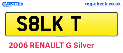 S8LKT are the vehicle registration plates.