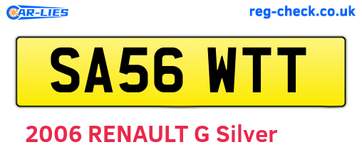 SA56WTT are the vehicle registration plates.