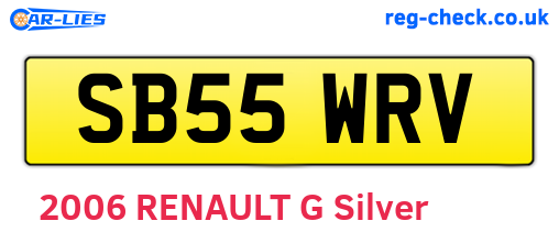 SB55WRV are the vehicle registration plates.