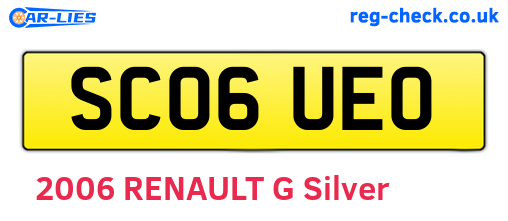 SC06UEO are the vehicle registration plates.