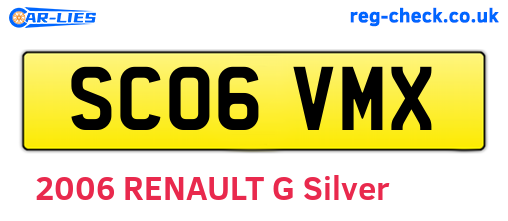SC06VMX are the vehicle registration plates.