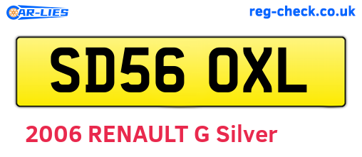 SD56OXL are the vehicle registration plates.