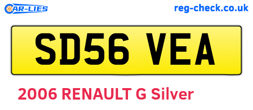 SD56VEA are the vehicle registration plates.