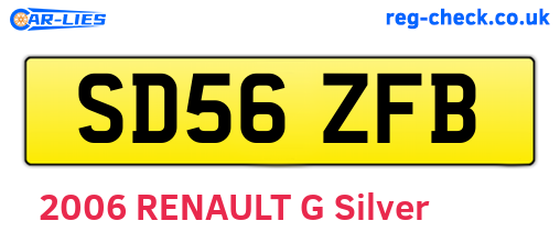 SD56ZFB are the vehicle registration plates.