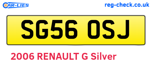 SG56OSJ are the vehicle registration plates.