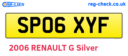 SP06XYF are the vehicle registration plates.