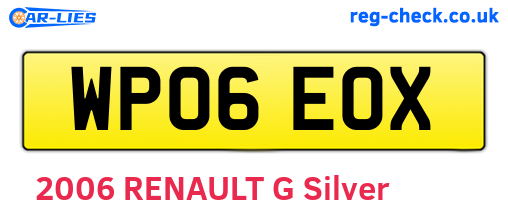 WP06EOX are the vehicle registration plates.