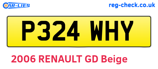 P324WHY are the vehicle registration plates.