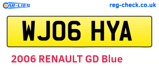 WJ06HYA are the vehicle registration plates.