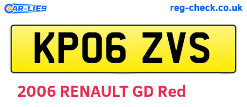 KP06ZVS are the vehicle registration plates.