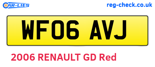 WF06AVJ are the vehicle registration plates.