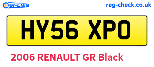 HY56XPO are the vehicle registration plates.
