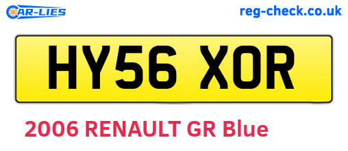 HY56XOR are the vehicle registration plates.